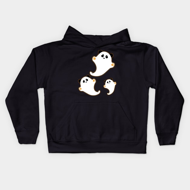 Halloween Pandamonium, Cute Panda Ghosts Kids Hoodie by cottoncanvas